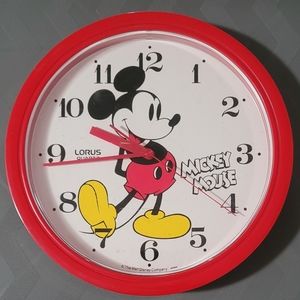 Vintage Mickey Mouse Wall Clock Lorus Quartz Teste
